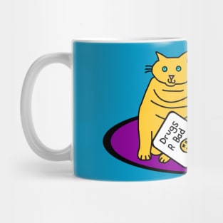 Chonk Cat with Anti Drugs Message Mug